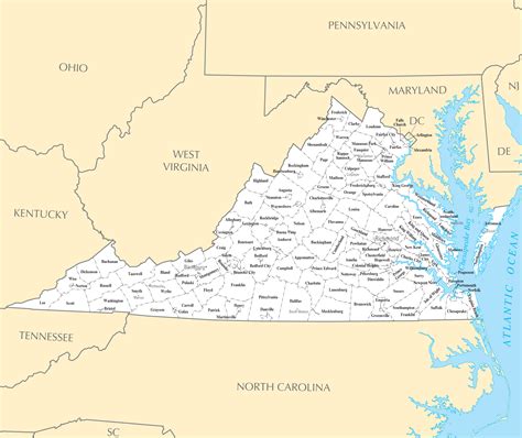 map of virginia with cities|Map of Virginia Cities .
